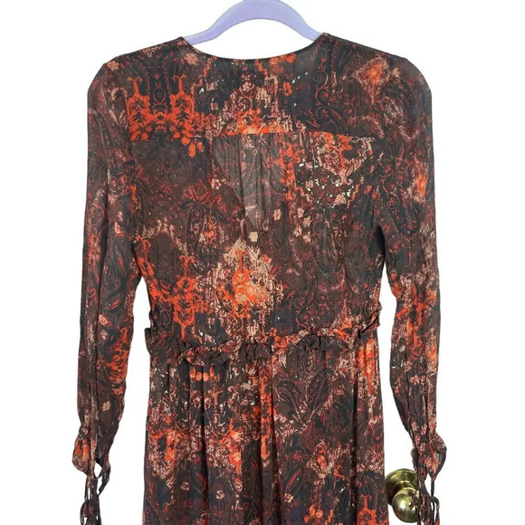 Intermix Silk Red Paisley Maxi Dress Size Small - Picture 6 of 14
